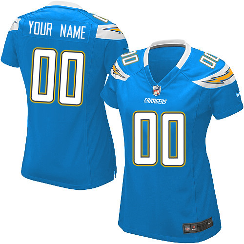 Nike Los Angeles Chargers Customized Electric Blue Stitched Women's NFL Jersey